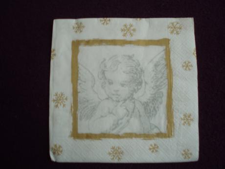 Zlato biele anjelikové servítky (40 ks) - Obrázok č. 1