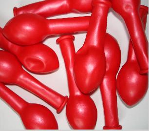 Balón malý - kovovo červený 10ks - Obrázok č. 1