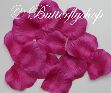 Textilné lupene ruží - fuchsia 100ks - Obrázok č. 1