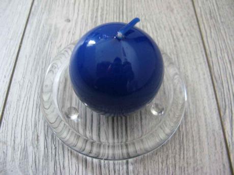 Sviečka guľa 6 cm modrá lakovaná - Obrázok č. 1