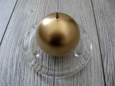 Sviečka guľa 6 cm zlatá metalíza - Obrázok č. 1