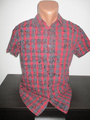 Pánska červeno/čierna kockovaná košeľa, veľ. M - Obrázok č. 1