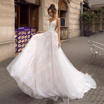 Dlhé svadobné šaty - 13 veľkostí, rôzne farby - Obrázok č. 1