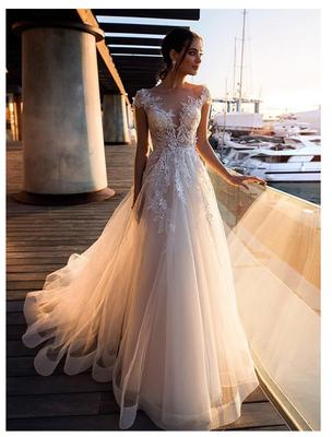 Dlhé svadobné šaty - 14 veľkostí, rôzne farby - Obrázok č. 1