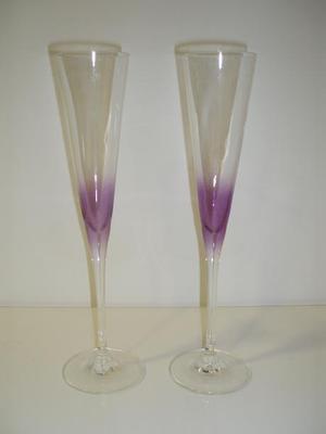 Fialové svadobné poháre na šampanské - Obrázok č. 1
