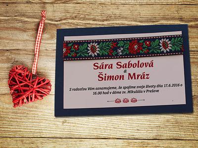 Svadobné oznámenia v ľudovom štyle - Obrázok č. 1