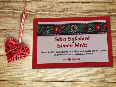 Svadobné oznámenia v ľudovom štyle - Obrázok č. 1