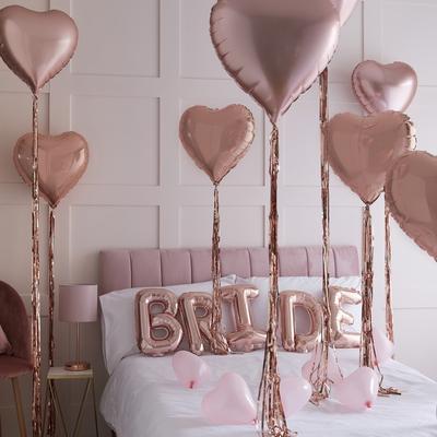 Balónový Set - Bride & Srdcia - Ružovo Zlatá - Obrázok č. 1