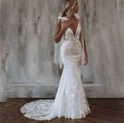 Luxusné dlhé svadobné šaty - 5 farieb, 13 veľkostí - Obrázok č. 1
