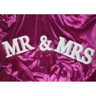 Dekorácia "MR & MRS" biela, zlatá - Obrázok č. 1