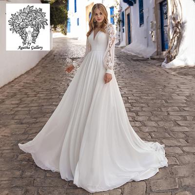 Dlhé svadobné šaty - 13 veľkostí, 3 farby - Obrázok č. 1