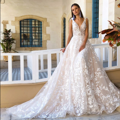 Luxusné dlhé svadobné šaty - 11 veľkostí, 2 farby - Obrázok č. 1