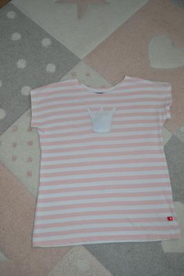 Dievčenské pískacie tričko ružovo biele, veľkosť 140 - Obrázok č. 1