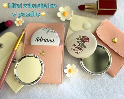 Darček pre družičky - mini zrkadielko s elegantným puzdrom - Obrázok č. 1