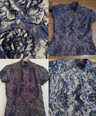 Blúzka zlato modrá - Obrázok č. 1