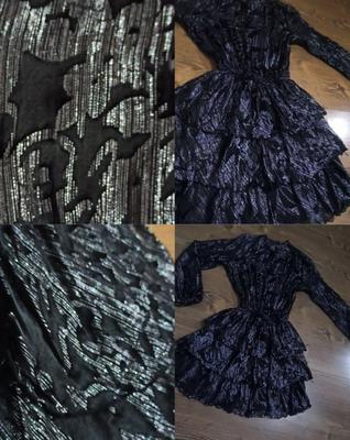Spoločenské šaty, lesklé čierno strieborné ,veľk.M - Obrázok č. 1