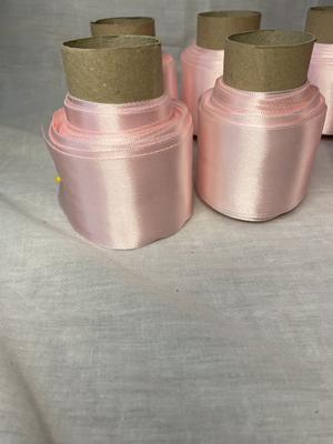 Ružová saténová stuha 5cmx2,5m 60ks - Obrázok č. 1