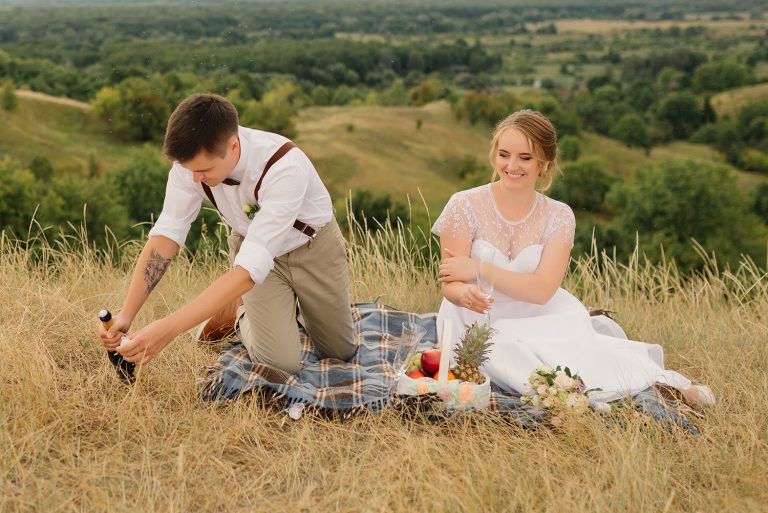 svadobný piknik v prírode